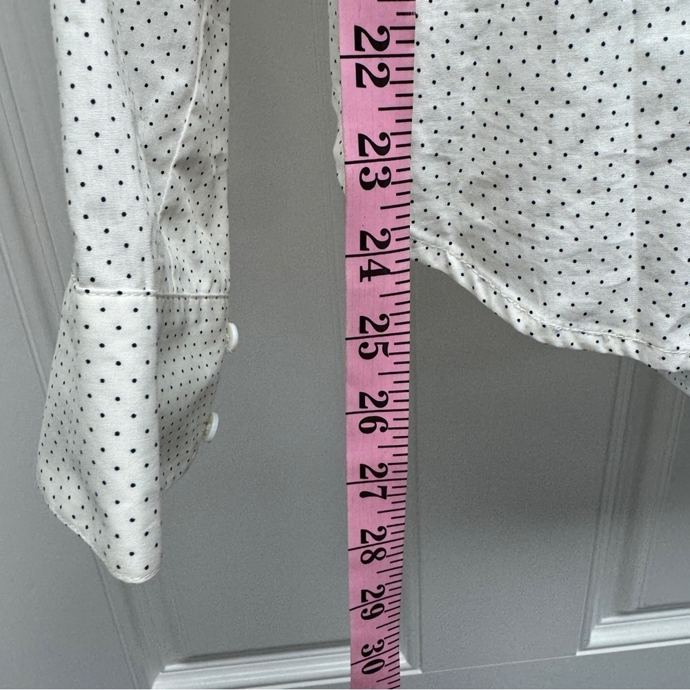 Veronica Beard Candice Pouf Sleeve Buttondown Shirt Polka Dot Print White Black - Picture 10 of 12